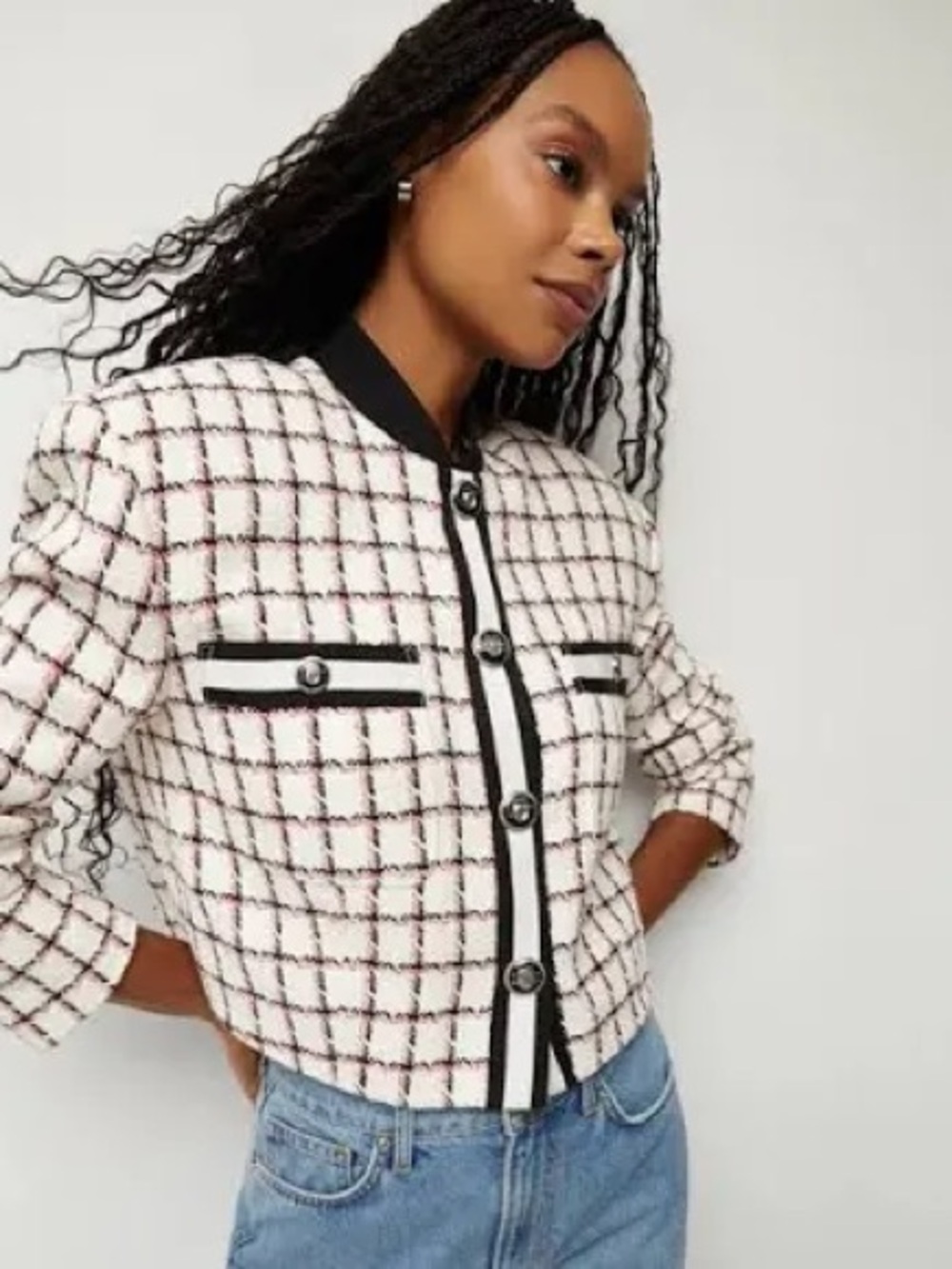 NEW Veronica Beard Ellicot Graphic Tweed Jacket Size 10
